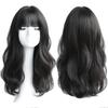Long  Curly Synthetic Wig with Center Bangs Dark Brown Natural Curly Hair Wig Female Cosplay Wig Heat-resistant Fiber Wig