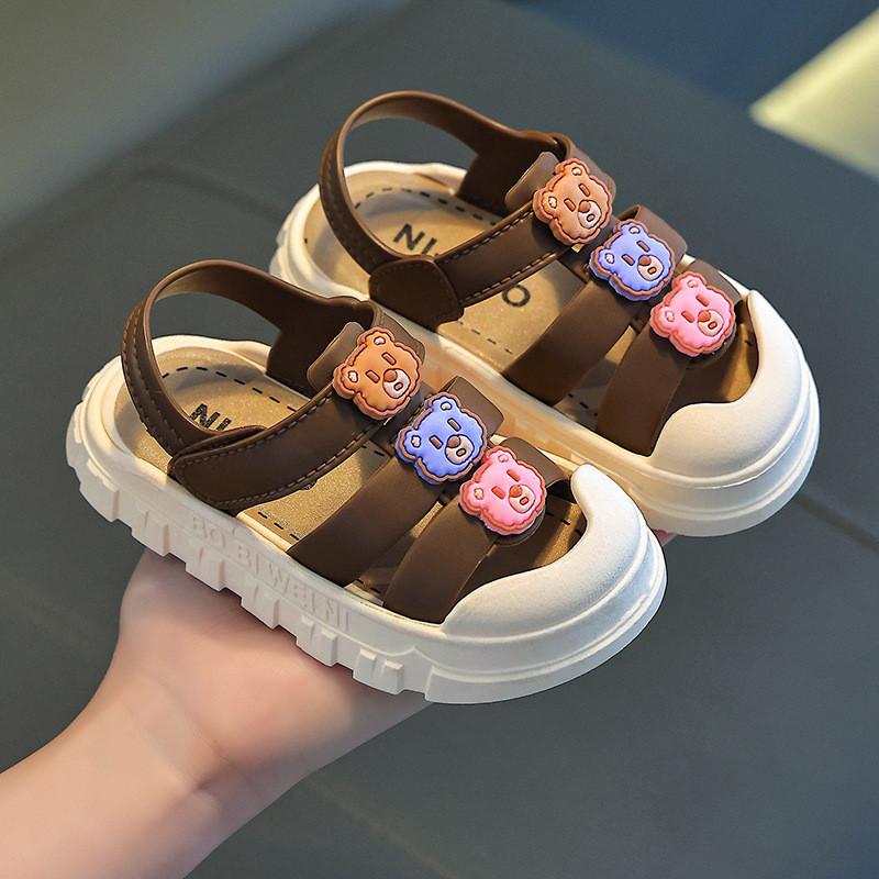 Cartoon Paradise Kids Open Toe Sandals With Pvc Material Non Slip Sole For Active Summer Wear