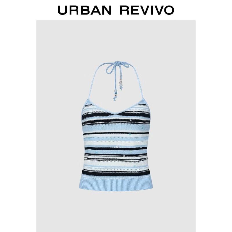 UR Women s Summer Striped V-neck Knit Top L