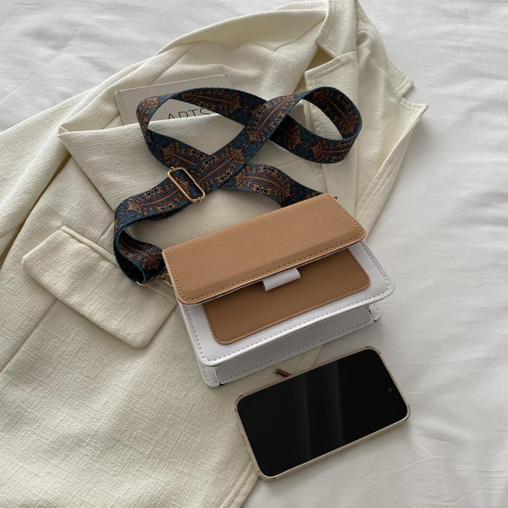 Dámská kabelka přes rameno z PU, odolná proti opotřebení, crossbody kabelka, barevný kontrast, klopa, ležérní, dámská, dojíždějící, dámská móda