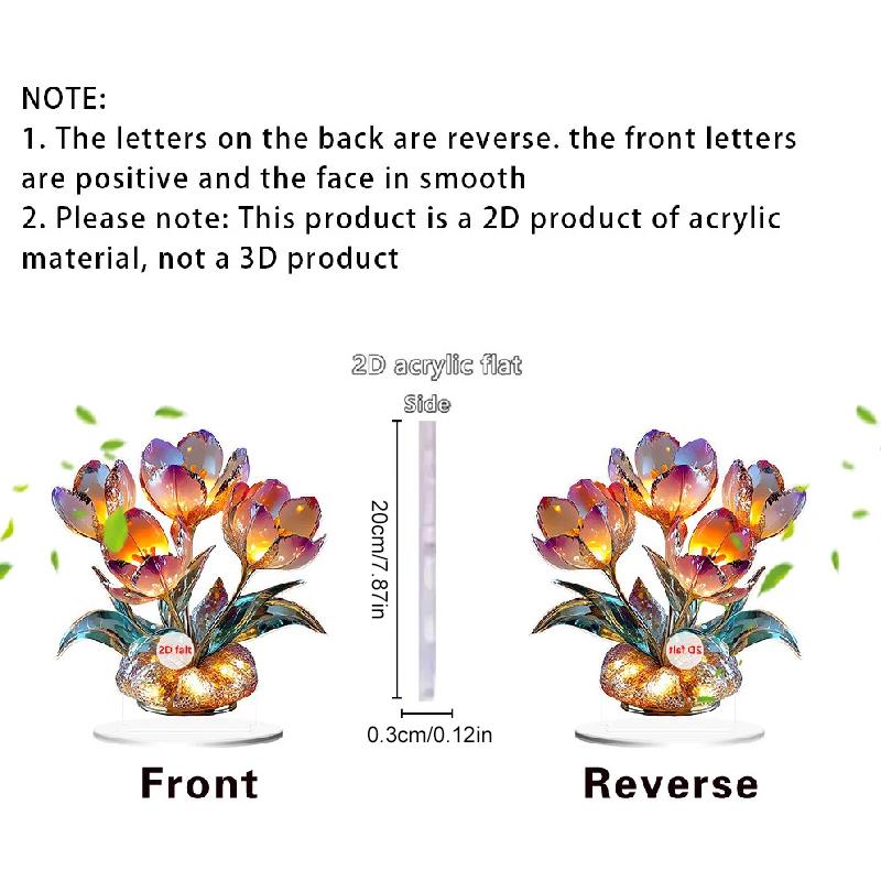 1Set Delicate Patterns Warm Atmosphere 2D Flat Mother's Day Ornament Living Rooms Acrylic Decorative Grateful Holiday Gifts