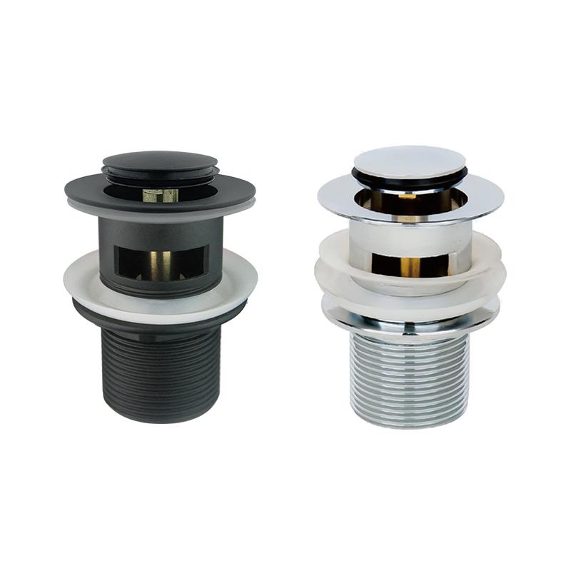 Bathroom Push Pop up Drain Basin Waste Click Clack with Overflow Brass Brass