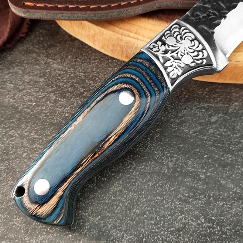 Forged Kitchen Meat Cleaver Butcher Boning Knife Chef Knife Slicing Peeling Fishing Knife with Wood Handle Cooking Tools