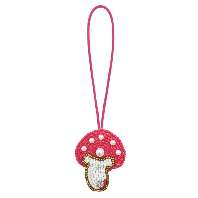 Cute Handmade Mushroom Beaded Bag Charm Colorful Beaded Keychain For Purse Home Decor Hanging Ornaments