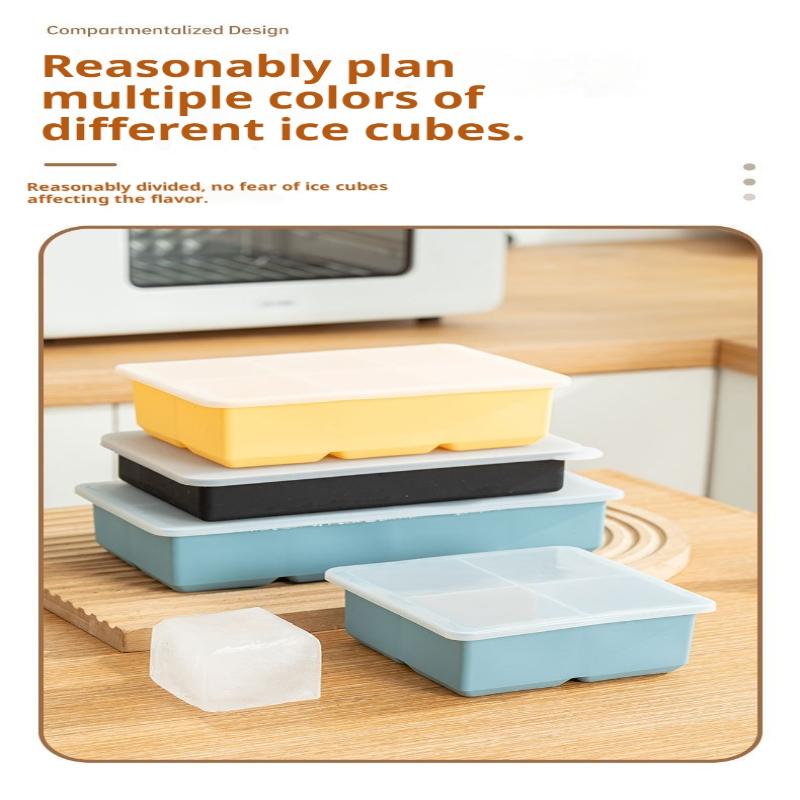 Food Grade Silicone Ice Tray 4/6 Grid Large Cubes Perfect for Summer Parties