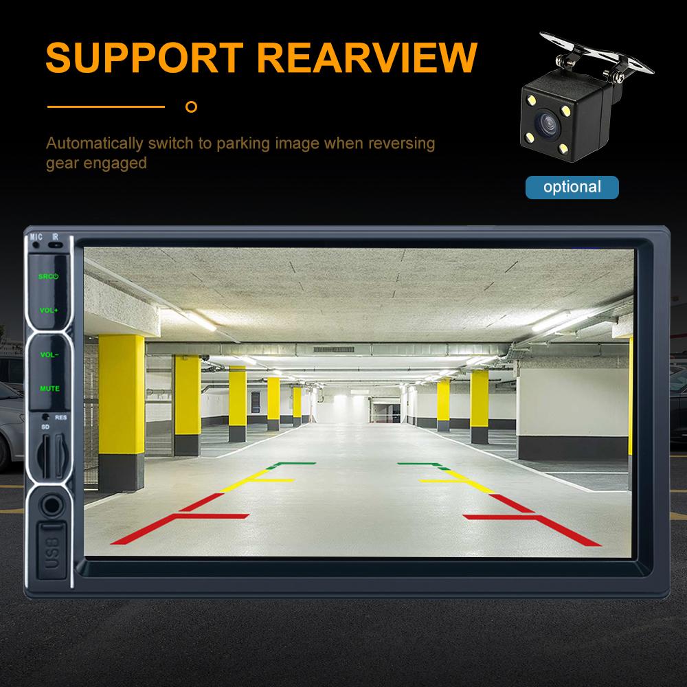 Reakosound 2-Din-Autoradio, 7 Zoll, HD, Autoradio, Multimedia-Player, 2DIN, Touchscreen, Auto-Audio, Autoradio, MP5, Bluetooth, USB, TF, FM, Kamera, 7013