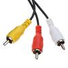 Flexible 6 Feet S Video 4Pin And 3.5mm TRS Stereo Sound Male To 3RCA Male Composite Adapter Cable For Desktop TV