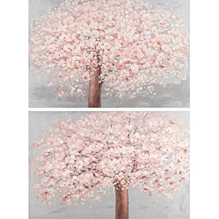 Tableau - DKD HOME DECOR - Estándar - Gris Et Rose - 120x80 Cm - Design Contemporain