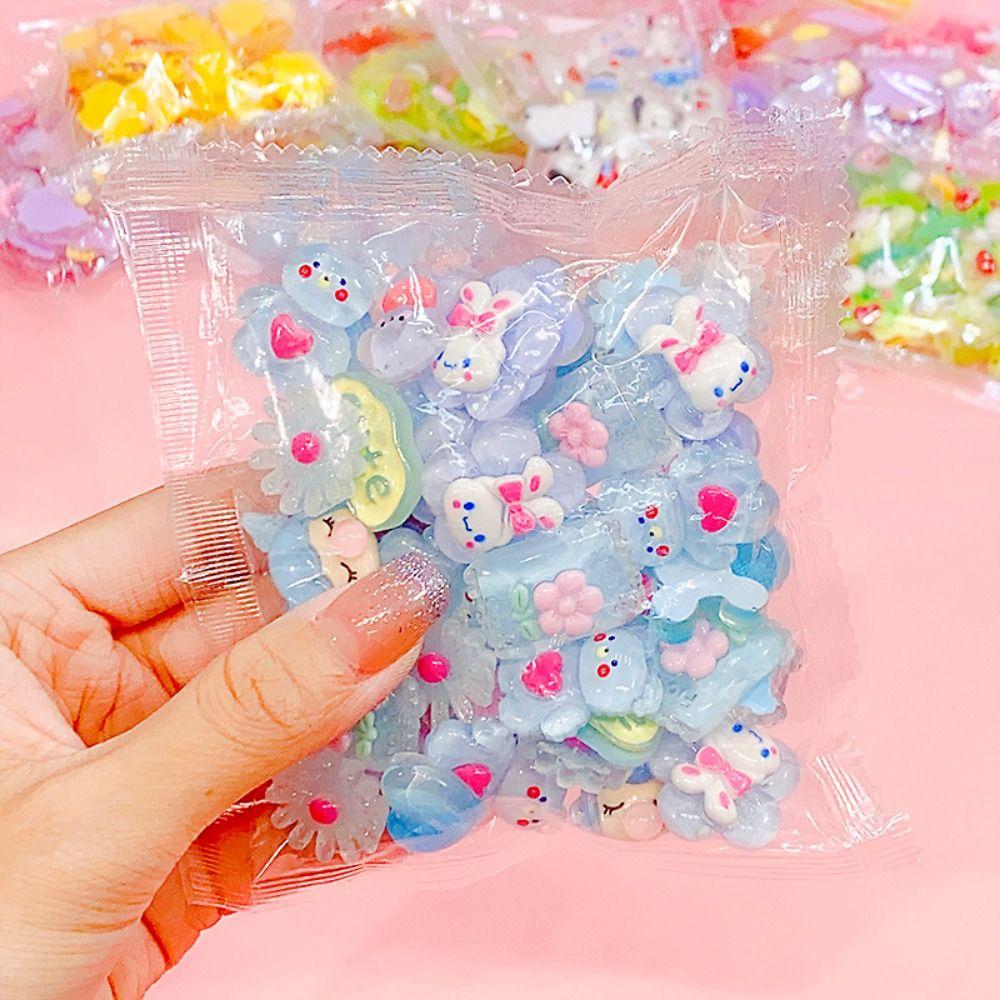 

20PCS Mixed Series Resin Charms Accessories for Diy Phone Case Hair Clip Material Children Toy Jewelry Accessories синий
