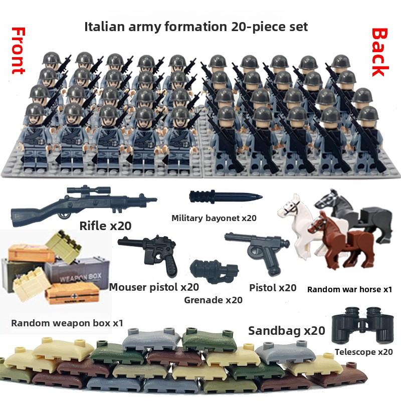 Non-Toxic Dolls Military World War Ii Doll Weapon Accessories Digital Assembly Toy Crawler Children'S Educational Splicing With Toys
