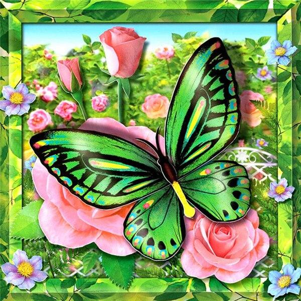 5D DIY Diamond Painting Full Drill Square Animal Butterfly Diamond Embroidery Flower Rhinestones Mosaic Decor For Home