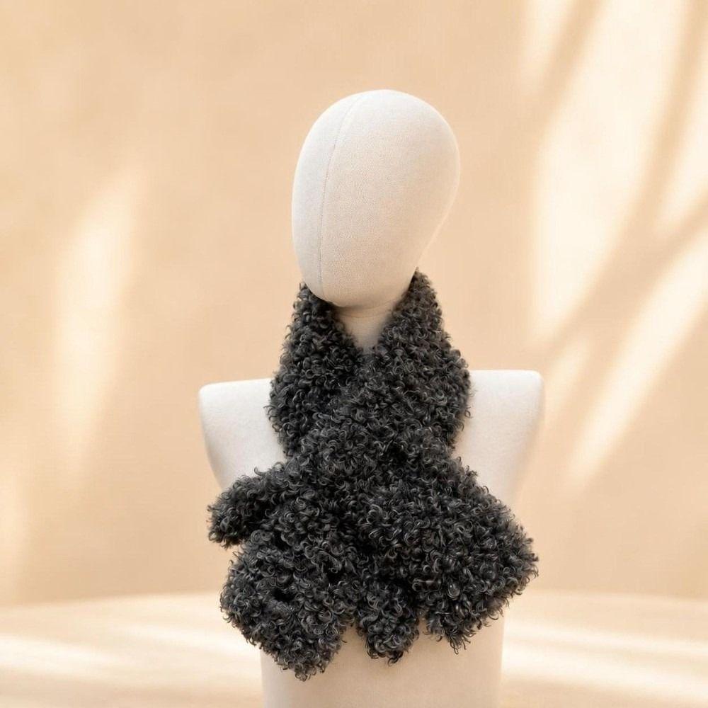 Cute Puppy Shape Plush Neck Warmer Faux Rabbit Fur Fashion Neck Scarf  Winter Outfit Styling