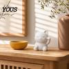 Nightstand Fortune Cat Statue 3D Printed Luck Statue, Cute White Maneki Figurine, Matte Mini Ornament for Home Desk Bedroom Decor, Holiday
