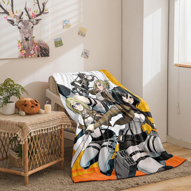 Attack On The Giant Series Flannel Blanket 3D Printed Sofa Blanket Thickened Blanket