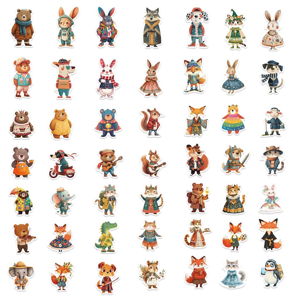 50 STÜCKE Märchen Tier Aufkleber Niedliche Kritzel Umschlag Buch Notizbuch Schreibwaren Box Computer Dekorationsaufkleber
