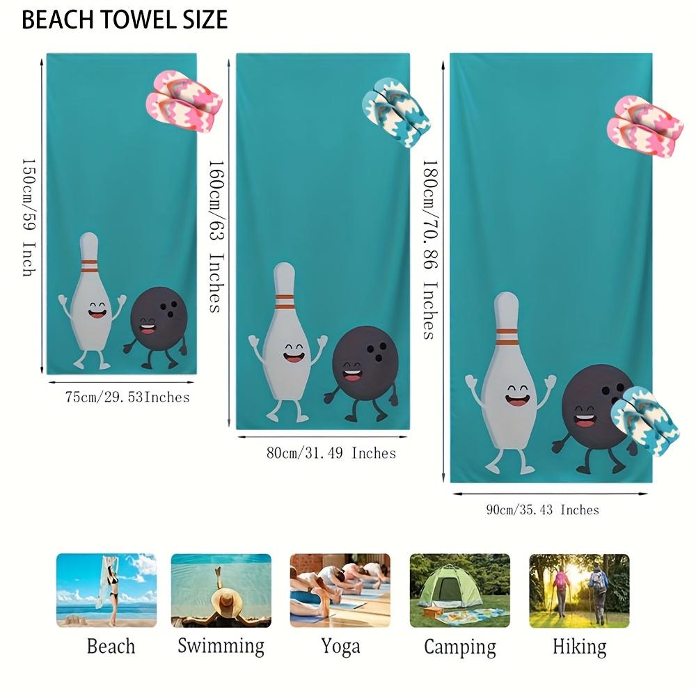 1 Stück, Supergroßes Schnelltrocknendes Mikrofaser-Strandtuch, Eine Bowlingkugel, die in einen Bowlingpin einschlägt, Geeignet für Reisen, Schwimmen,