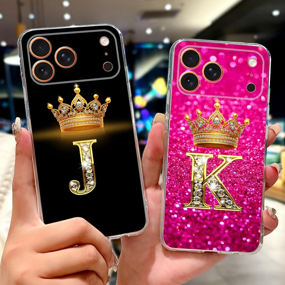 For Apple iPhone 17 Pro Max Case New Luxury Crown Letters Cover Soft Silicone Phone Case For iPhone 17 Air iPhone17 Pro Max Bags