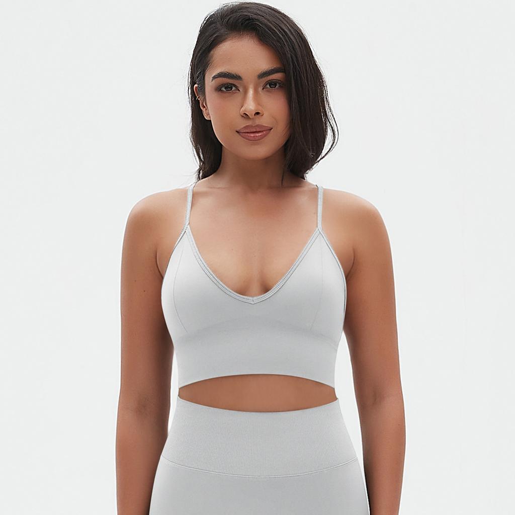 New Seamless Solid Color Camisole Bra, Sexy And Beautiful Back Sports Bra, Running And Fitness Yoga Vest