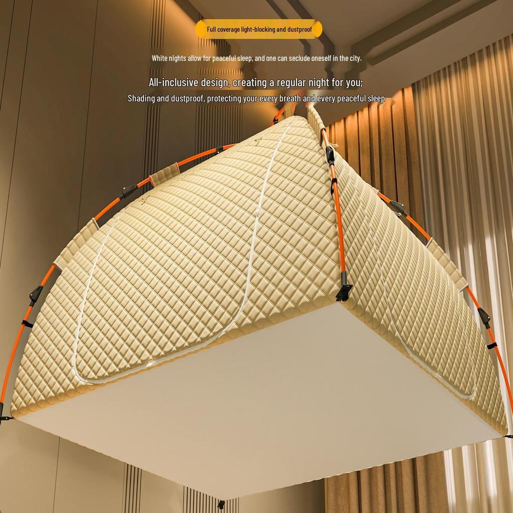 Winter Indoor Bed Tent: Light-Blocking, Drop-Proof, Thick Warmth, Full Coverage Mosquito Net, Mongolian Yurt Canopy.