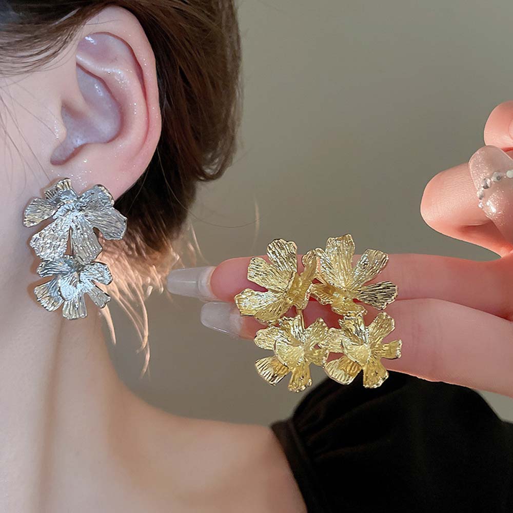 

Jewelry Accessories Metal Flower Earrings Big Flowers Flower Pendant Ear Studs Gifts