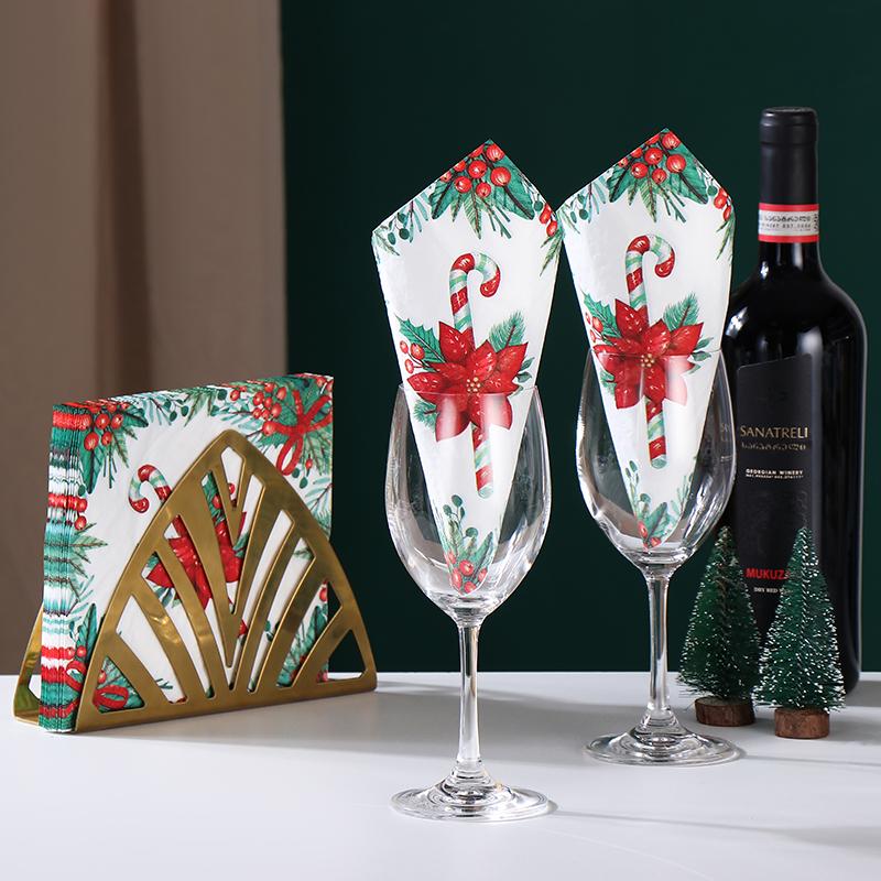 20pcs/Pac 33*33cm 2-Ply Disposable Party Napkin Christmas Pattern