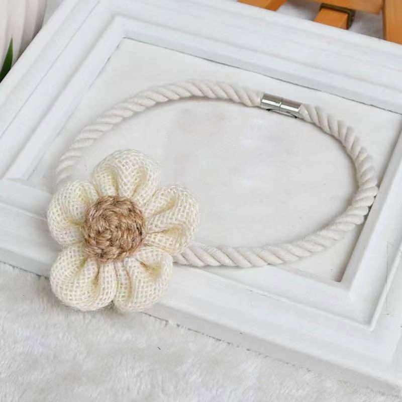 2 szt. Magnetyczne podwiązki do zasłon Ręcznie tkane kwiatowe klipsy do zasłon Boho sznurkowe podwiązki do zasłon Dekoracje domu