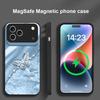 An elegant blue butterfly For iPhone 17 Pro Max 16 E 15 14 13 Plus 12 mini 11 17 Air XR Xs Max 7 Plus Magsafe Glass Phone Case