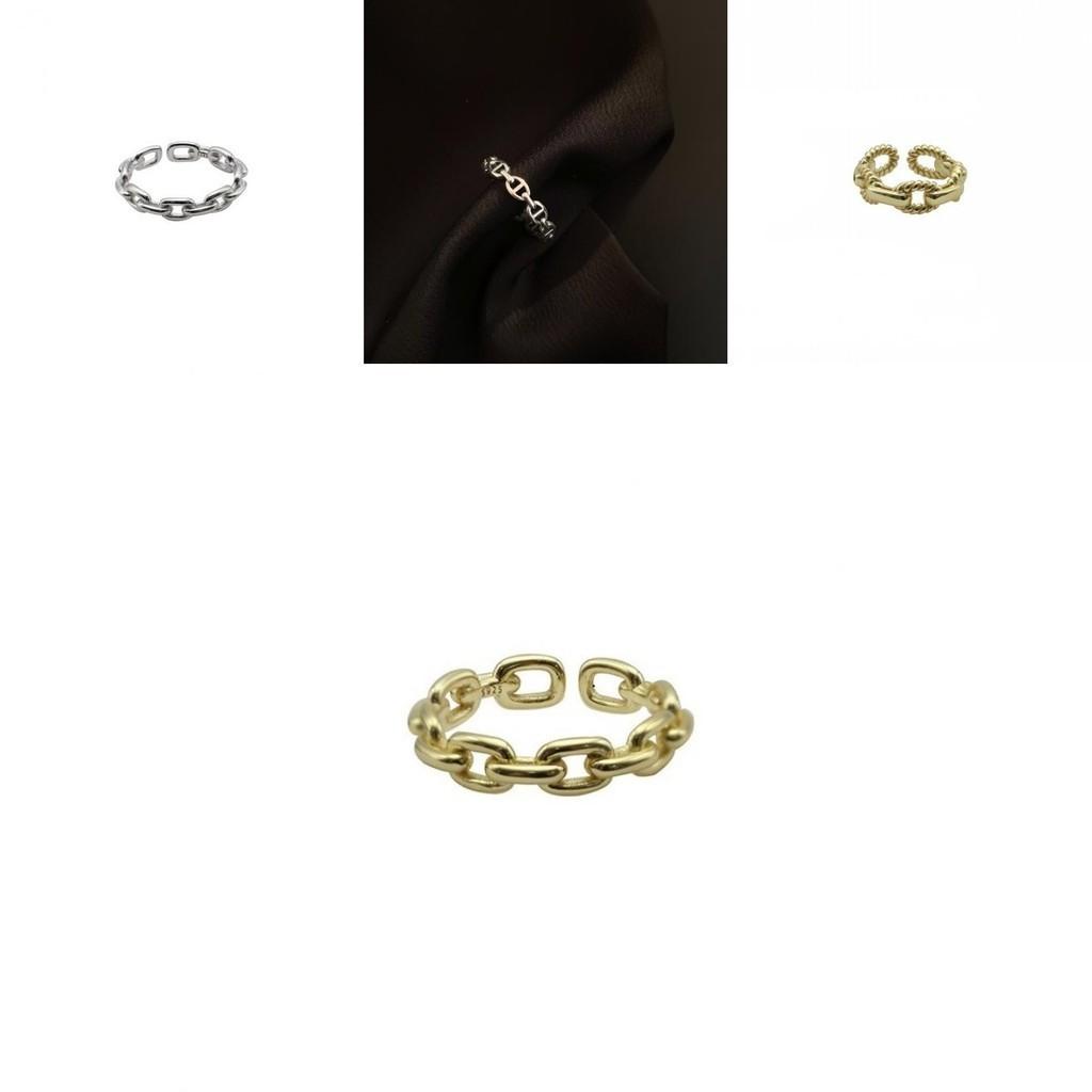 Chic And Stylish 925 Pure Silver Chain Ring Adjustable Size Perfect For Gifting