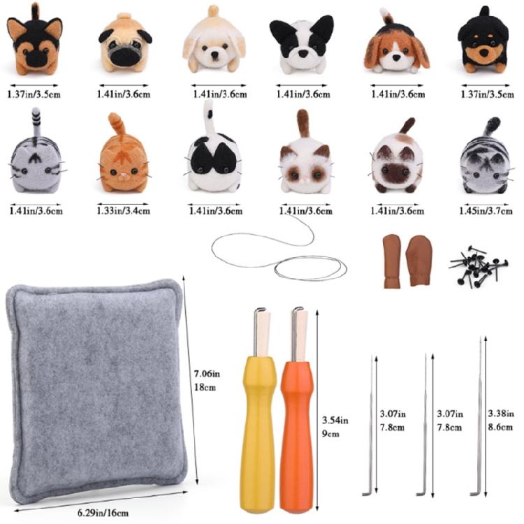 Nadelfilz-Zubehör-Sets mit Werkzeugen, für Anfänger DIY-Tierbastelarbeiten