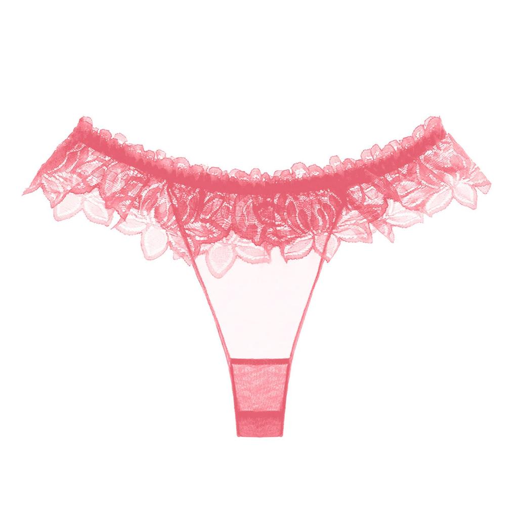 Erotic Panties Women Sexy Lace Mesh G-String For Transparent Floral Thongs Low-Waist Female Thong Underpants Female Lingerie