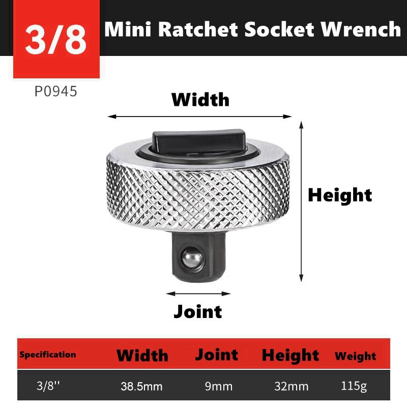 

1/4 3/8 1/2 Drive Palm Ratchet Wrench Set Reversible Ratcheting Finger Socket Driver Stubby Thumbwheel Ratchet for Tight Space