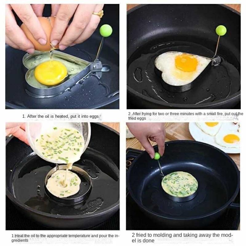 5PCS Stainless Steel Fried Egg Pancake Shaper Omelette Mold Mould Frying Egg Cooking Tools Kitchen Accessories Gadget Rings
