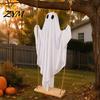Decorative Ghost with 8 Lighting Modes Halloween Hanging Swing Decor String Lights, Glowing Floating Cute Props for Holiday Ornament Yard Tree,