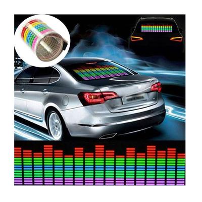 DC12V Wielokolorowa Samochodowa SUV LED Lampa Błyskowa Rytmu Muzycznego Naklejka Lampy 45X11cm