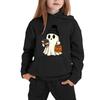 Kids Halloween Hoodie with Ghost Print Long Sleeve Pullover Sweatshirt for Boys and Girls Soft Comfortable Casual Top