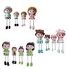 4x Hanging Feet Doll Statues Family Sculpture Miniature Trendy Cute Doll Ornaments for Festive Desktop Party Decoration Gifts