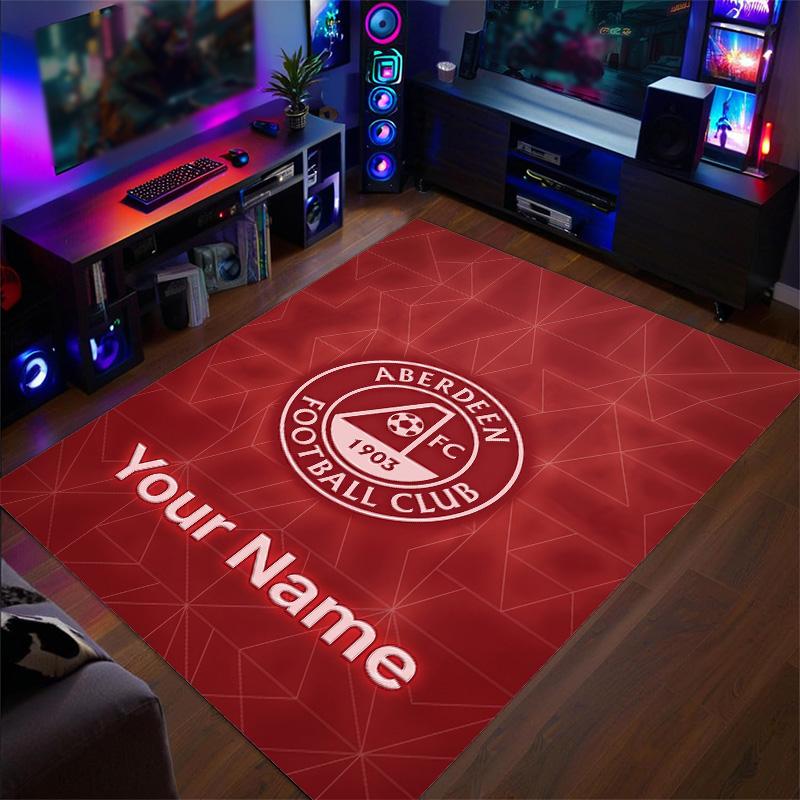 Crystal Velvet Rug Aberdeen FC Print Custom Name Text Floor Mat Home Decor
