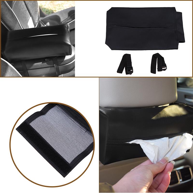 Tissue Box Holder Car Tissues Holder Napkin Case Hanging Paper Towel Organizer PU Leather Box Backseat Paper Towel Holder