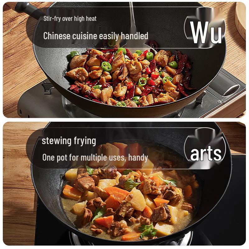 COOKER KING 30cm Traditional Cast Iron Wok