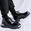 Neue Herren Leder Freizeitschuhe Britischer Stil Motorradstiefel Herren Schnürschuhe Herren Low Top Schuh Rutschfest Winter Basic Stiefel