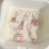 Niedlicher rosa Musikbär Schlüsselanhänger für Frauen Mädchen Anti-Verlust Lanyard Exquisiter kreativer Schlüsselanhänger Taschenanhänger Perfektes Geschenk