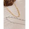 Yhpup Shiny Cubic Zirconia Chic Chain Necklace for Women Stainless Steel Delicate Premium Exquisite Collar Jewelry for Women