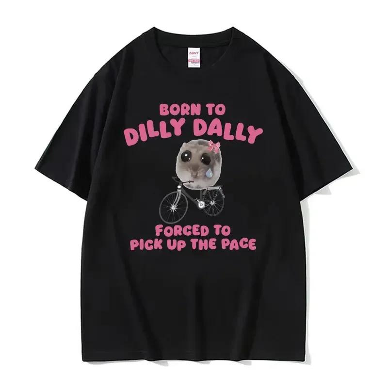 Funny Trendy Cute Kawaii Sad Hamster T Shirt  Women Summer Fashion Vintage Tee Shirt Casual T-shirt Streetwear