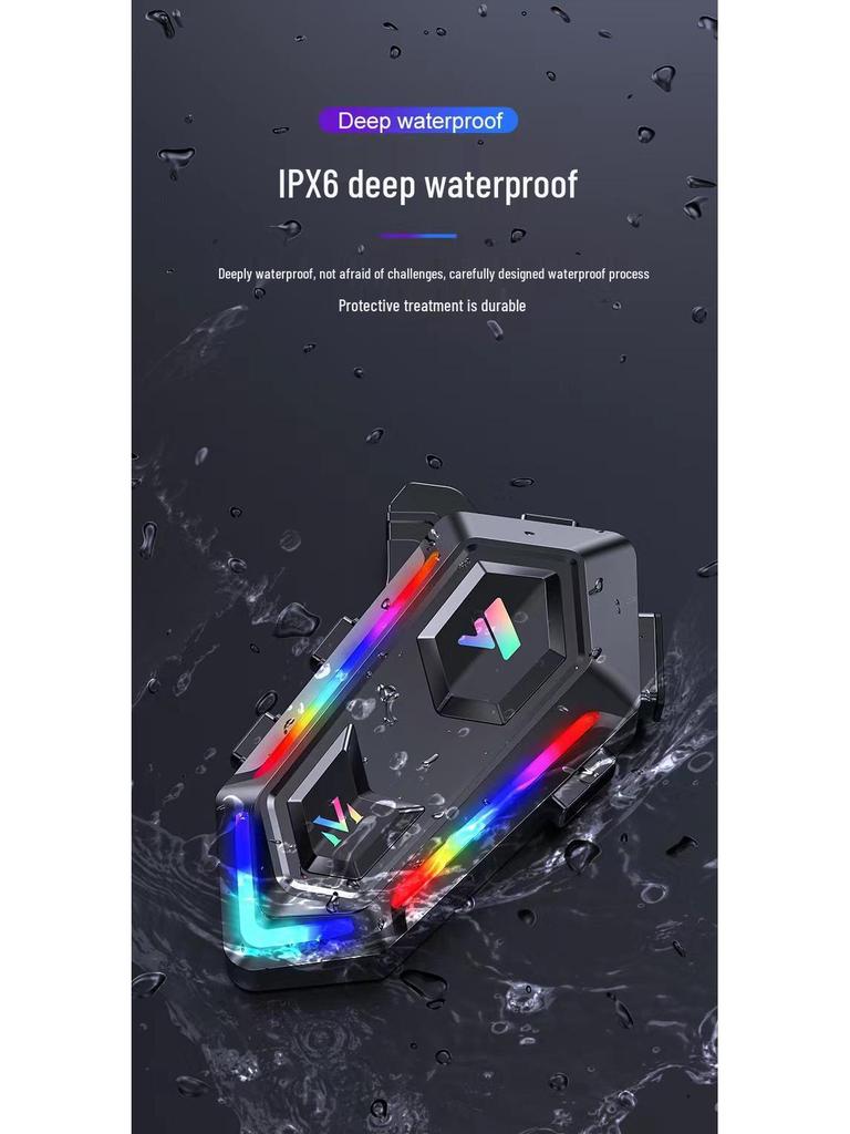 Y20 Bluetooth Full-Face Helmet Headset with RGB Lights and Heavy Bass