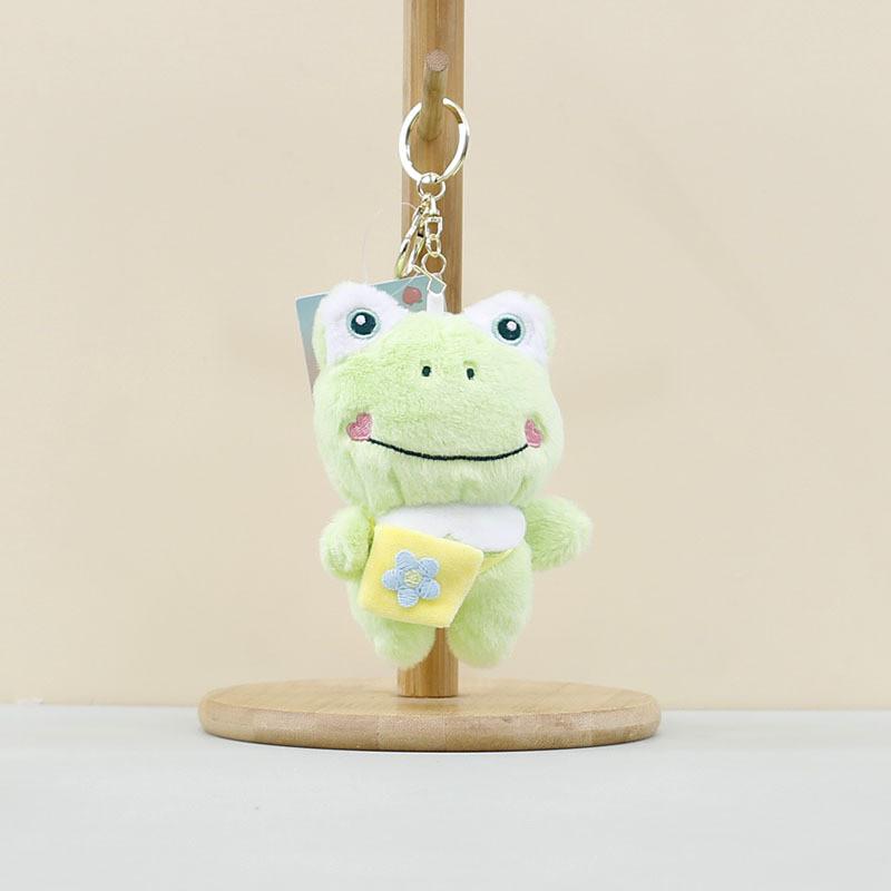 Sweet Blue And Green Frog Plush Pendant Keychain Perfect Accessory Backpack
