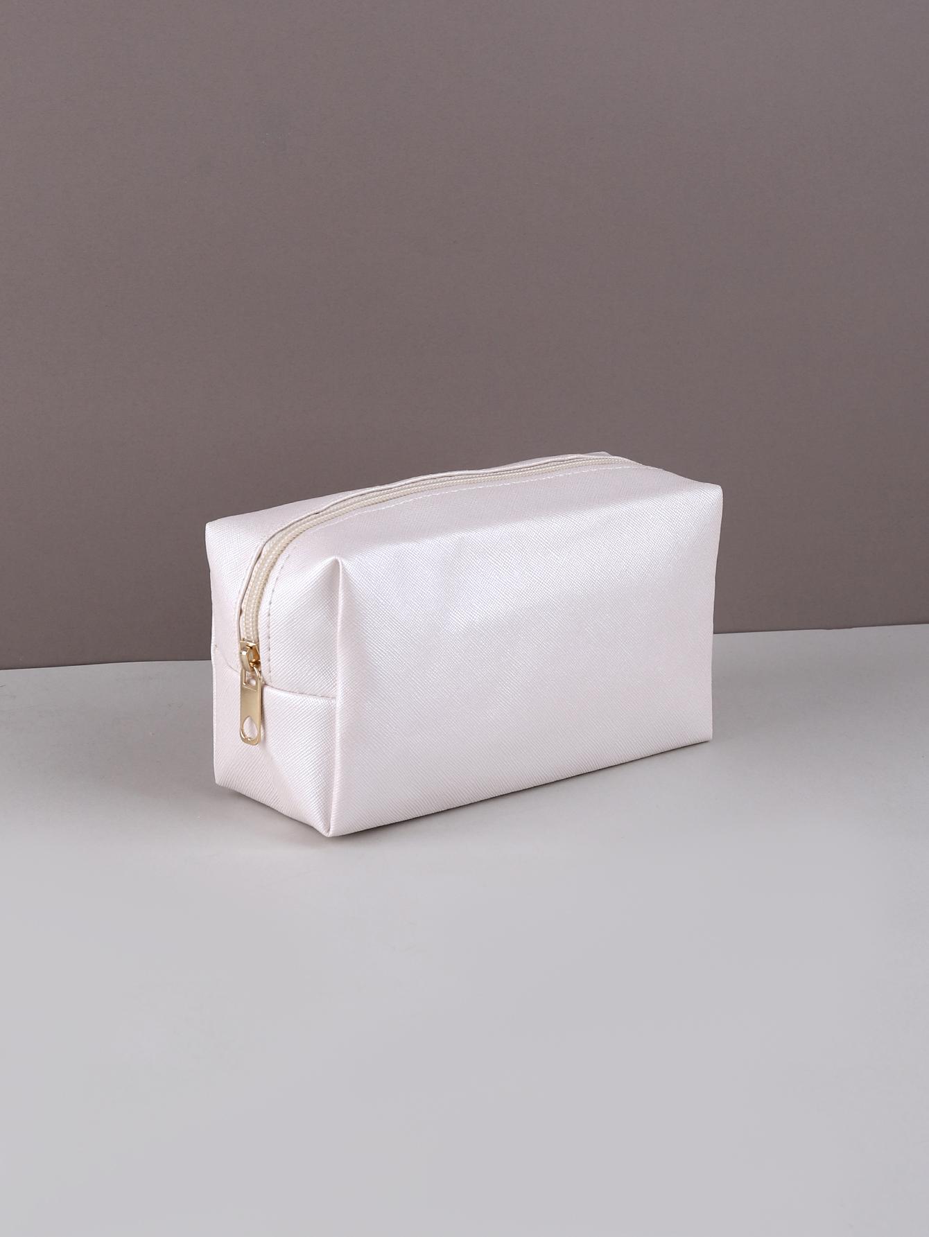 Пенал из ПУ кожи Водонепроницаемый пенал большой вместимости Базовый пенал-косметичка Подарки друзьям к началу учебного года Пенал на молнии белый
