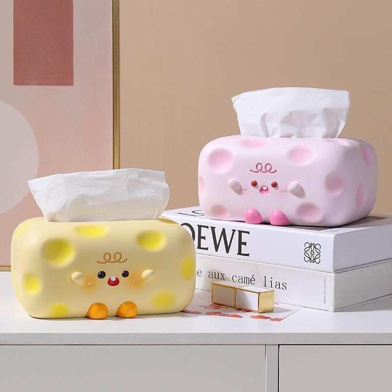 Creative Pumping Carton Living Room Tissue Box Light Luxury High-end Resin Ornament Coffee Table Decoration Home