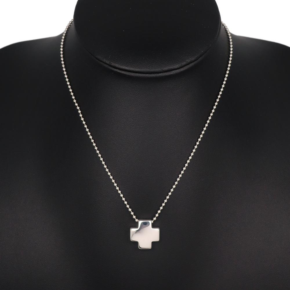 TIFFANY&Co. Roman Cross Necklace Silver925 Cross 13.7g Women Used