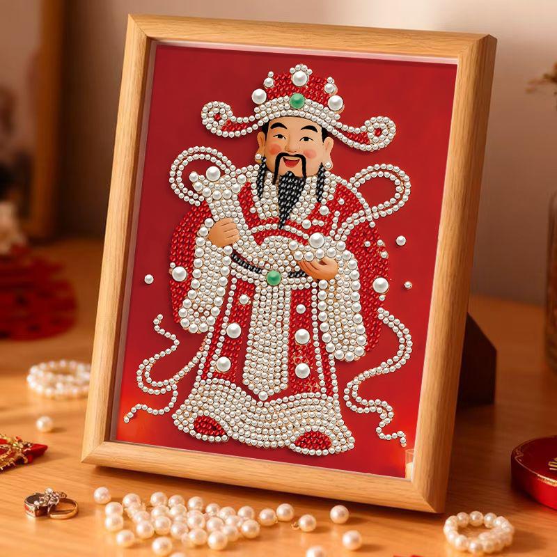 Year of The Horse Pearl Painting DIY God of Wealth Self-adhesive Handmade Sunflower Diamond Painting Wedding Decoration Painting for Friends