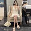 Thin ice silk nightdress suspender pajamas sexy charming women's spring and summer lace mesh vest simulation silk loungewear
